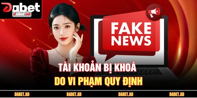 Tài khoản bị khoá do vi phạm quy định